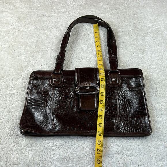 MC Marc Chantal brown croc embossed shoulder bag - Picture 2 of 11